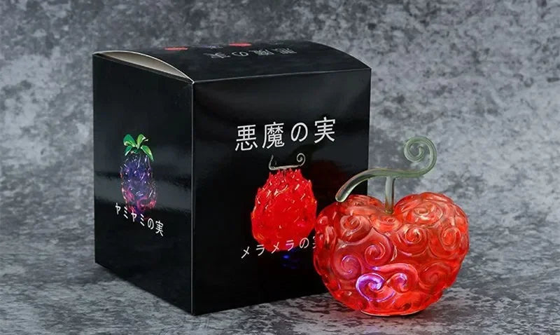 10cm Anime One piece Luffy Demon rubber Devil Fruit with LED Light lamp Figure statue model Home decor Ornaments toys kids gift