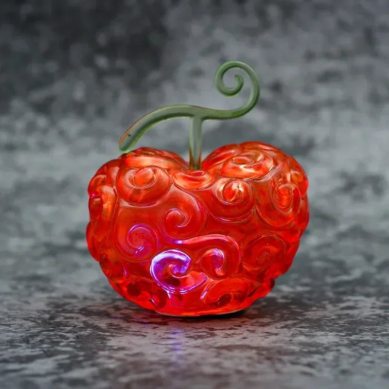 10cm Anime One piece Luffy Demon rubber Devil Fruit with LED Light lamp Figure statue model Home decor Ornaments toys kids gift