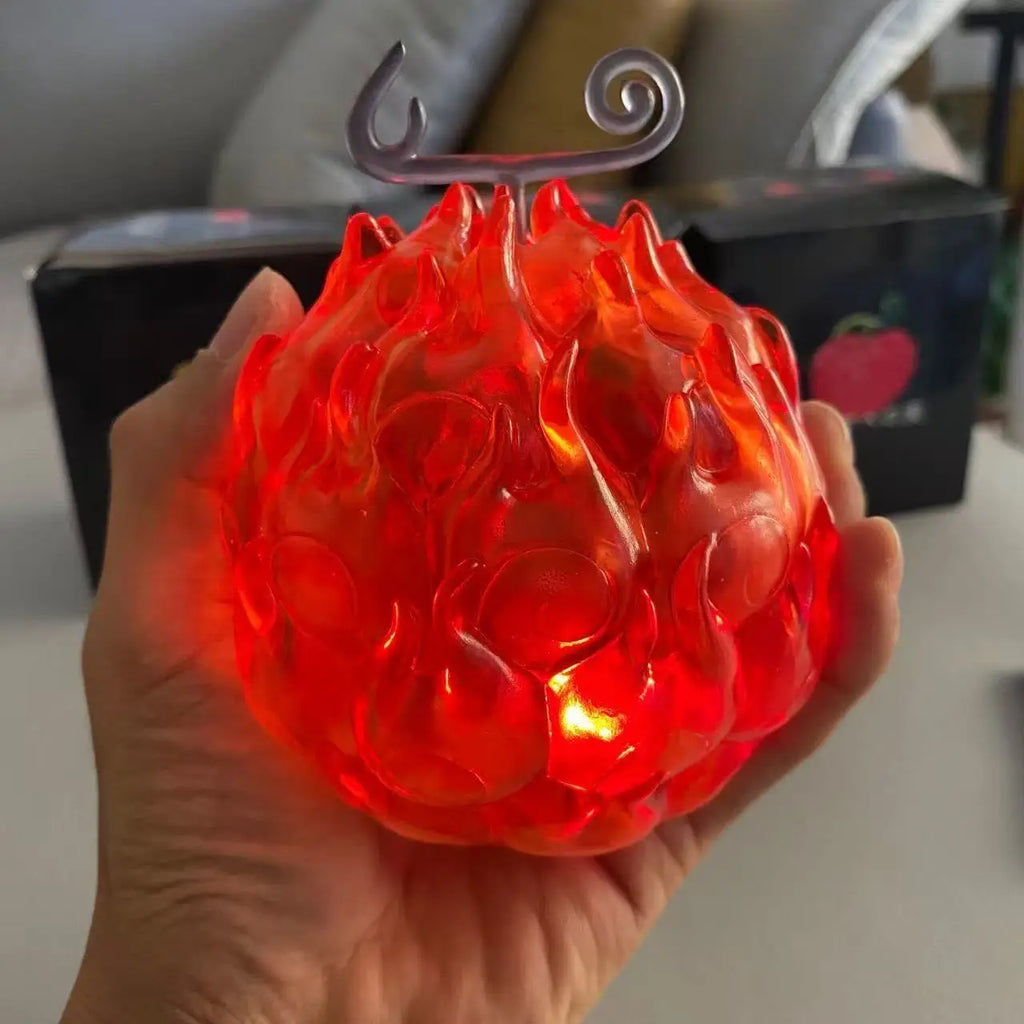 10cm Anime One piece Luffy Demon rubber Devil Fruit with LED Light lamp Figure statue model Home decor Ornaments toys kids gift