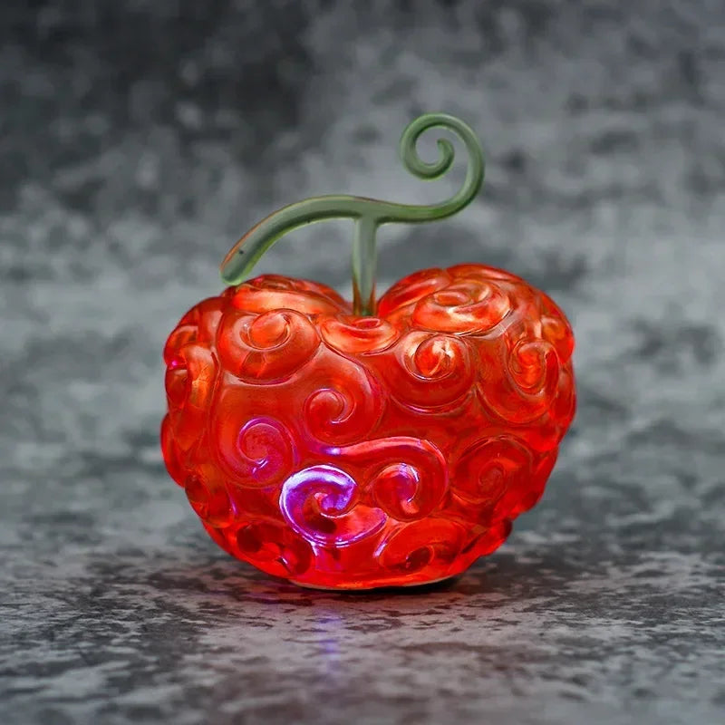 10cm Anime One piece Luffy Demon rubber Devil Fruit with LED Light lamp Figure statue model Home decor Ornaments toys kids gift