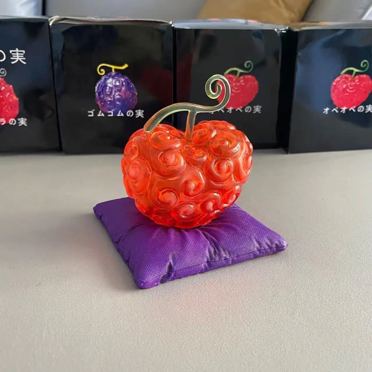 10cm Anime One piece Luffy Demon rubber Devil Fruit with LED Light lamp Figure statue model Home decor Ornaments toys kids gift