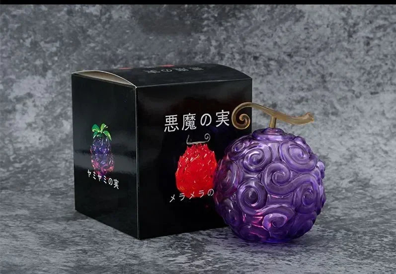 10cm Anime One piece Luffy Demon rubber Devil Fruit with LED Light lamp Figure statue model Home decor Ornaments toys kids gift